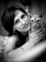 Laris and Sphynx (cat)